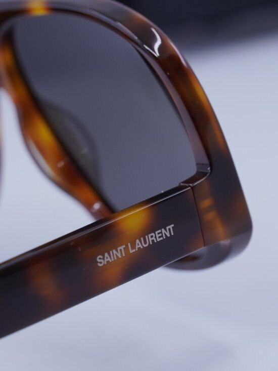 Saint Laurent SL652 SOLACE 003 Aviator Sunglasses - Havana / Grey